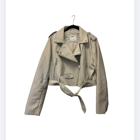 Elodie Jackets & Blazers - Elodie Chic cream Cropped Biker Jacket